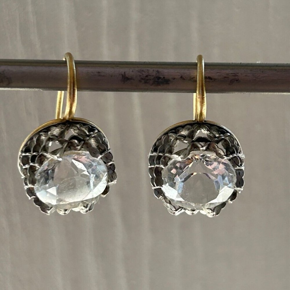 Nikolle Radi White Topaz and platinum earrings
